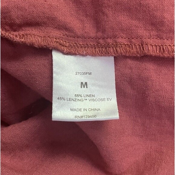 Eco Threads Women's Ruffle Sleeve Linen Blend Mauve Square Neck Tank Size M - Picture 6 of 6